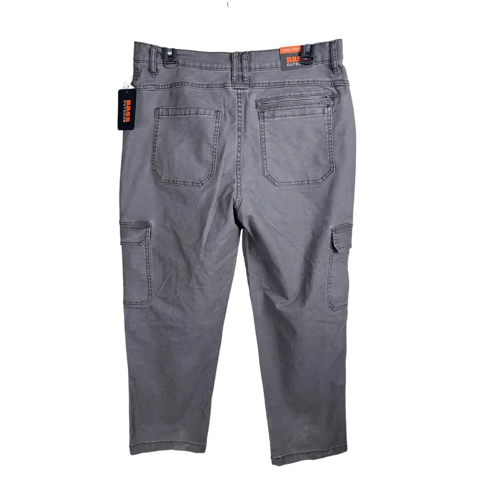 BASS OUTDOOR Women's High-Rise Canvas Cargo Pants FORGED IRON NWT SIZE  10 - Picture 5 of 10